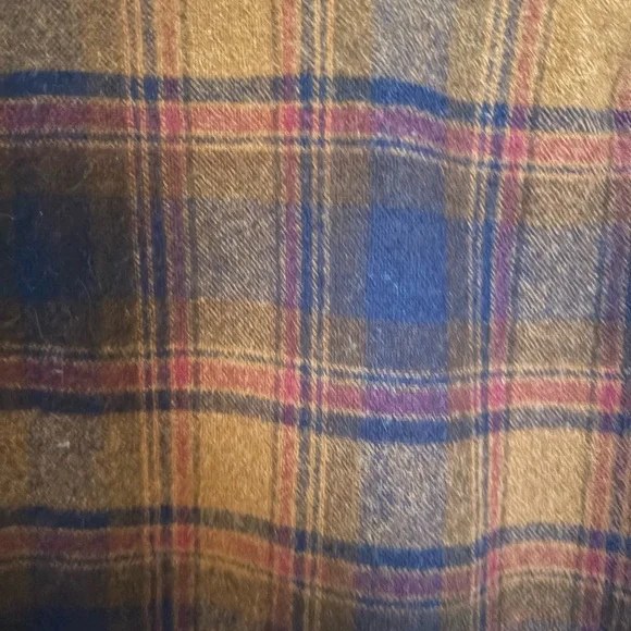 Vintage Kmart Wool Flannel Blue & Burnt Orange - Picture 6 of 7